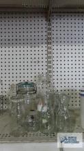 Frederick milk bottle, mason jars and etc