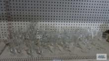 Assorted stemware and advertising beer glasses