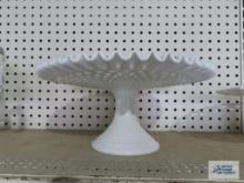 Fenton milk glass cake plate