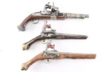 Lot of Three Replica Flintlock Pistols