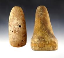 Pair of nicely made Cotton Stone artifacts including a Pestle and a Celt. Kentucky.