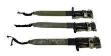 (3) Spanish CETME Model C M1964 Knife Bayonets with Scabbards 