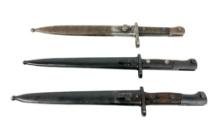 (3) Military Bayonets with Scabbards