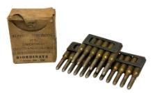 WWII 1941 Dated 18rds. of 6.5x52mm CARCANO No. 3 Military Surplus Ammunition on Stripper Clips