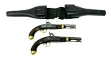 RARE Set of Matching 1853 Mexican-American War M1842 Dragoon Horse Pistols with Pommel Holster