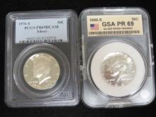 (2) Graded Kennedy Half Dollars