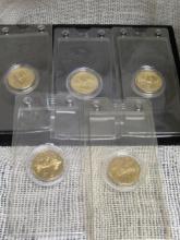 Lot of (5) $10 Marshall Islands Brass Coins