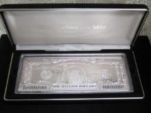 1999 Million Dollar Silver Proof Bar by The Washington Mint