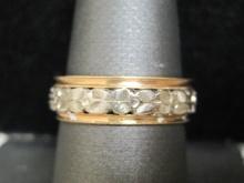 14k Gold 2 Tone Band Ring