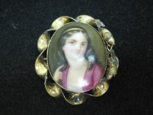 Antique Portrait Brooch