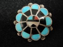 Navajo Inlaid Brooch or Pendant