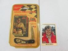 Case Dale Earnhardt  Knife with Trading Card and Butch Lindley Trading Card