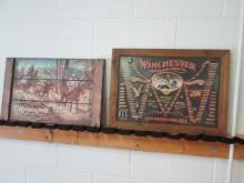 Open Road Remington Plaque and Winchester Framed Metal Sign