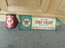 Texaco Signs- Fire Chief Gas and Motor Oil Sign