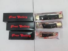 Three New Old Stock Frost Cutlery Peanut Knives