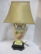 Vintage Italian Capodimonte Lamp with Painted Brass Base