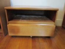 Wood Media Cart with Drawer