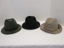 House of Tyrol Wool Fedora, Westchester Black Wood Fedora and