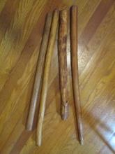 Four Live Edge Wooden Batons/Handles