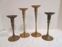 Set of 4 Tiered Brass Candle Holders