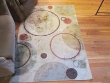 Earth Tone Area Rug with Circle Designs