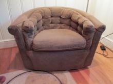 Microfiber Barrel Back Armchair