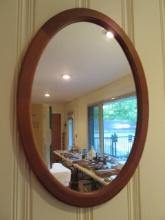 Oval Wood Framed Mirror