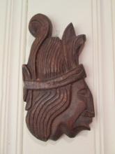 Carved Wood Latin American Native Man Plaque