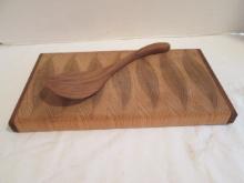 Artisan Wood Cutting Board and Spoon