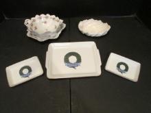 Lenox Porcelain Tidbit Dish, MZ Austria Porcelain Sauce Boat and