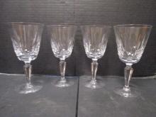 Four Vintage Fostoria Crystal Wine Glasses