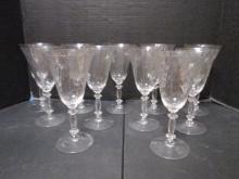 11 Drape Design Crystal Water Goblets