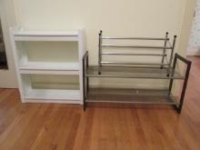 Three Shelf Units-3 Tier Laundry Storage Shelf, Metal 2 Tier Shoe Rack and