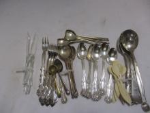 Salt Spoons, Mini Forks, 4 Glass Knives, 4 Misc. Spoons