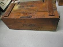 Vintage "New Star" and "Victory" Chewing Gum Wood Crate/Trunk with Lid