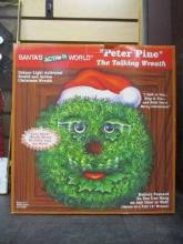 New Old Stock Santa's Action World "Peter Pine" Talking Wreath