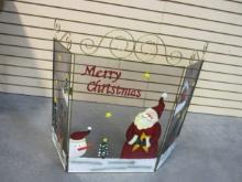 Christmas Metal Fireplace Screen