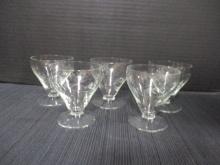 5 Etched Glass Crystal Cocktail Glasses