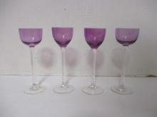 4 Purple Longstem Aperitif Glasses