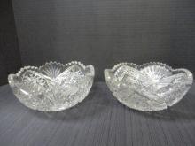 2 Vintage American Cut Glass Crystal Bowls