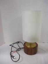 Mid Century Modern Wood and Brass Accent Lamp