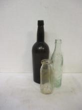 3 Antique Glass Bottles