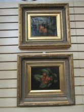 2 Still Life Artwork in Ornate Gilded Gold Frames