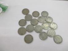 US Liberty head nickels 1895,1901,1902(2),1903,1904,1905(4),1906(2),1909,1911(2),1912(2), 17 total c