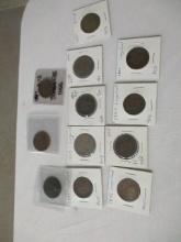 US one cent large cents 1837,1845,46,47,49, 1850,51 (2), 54,55, 56 (2) 12 coins