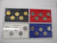 US Mint State quarter sets 1999 D&P platinum & gold set 20 coins