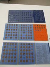 US Lincoln Cent Collections (not complete) 2 books w/coins, 1 empty album, 144 coins, 3 books