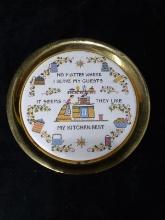 Vintage Country Farm Brass Lined Trivet