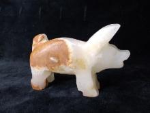 Polished Marble Pig Figure