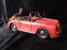 Decorative Metal Decorator Toy-Red Car with Skis